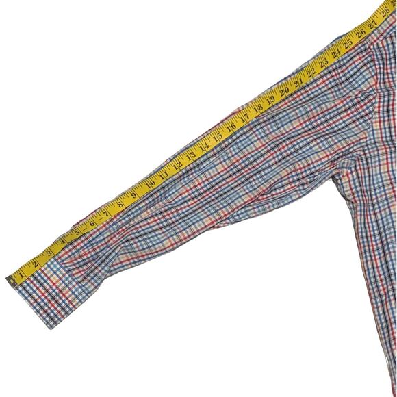 Men's PETER MILLAR Size L Plaid Button Down Shirt Checked Colorful 100% Cotton - Picture 9 of 11